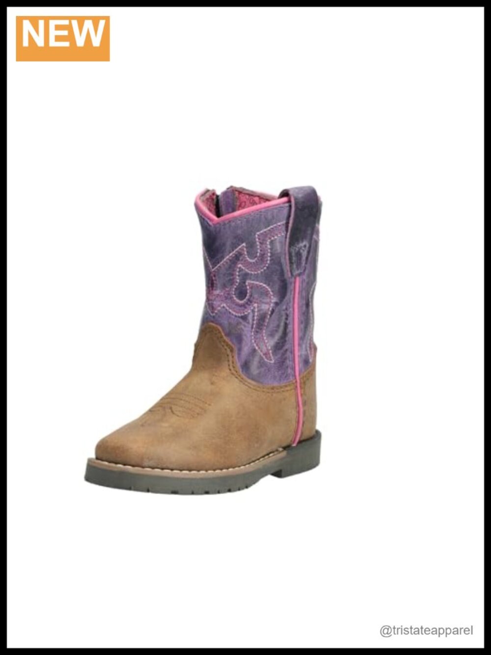 Toddler Leather Western Boots Square Toe Calf High